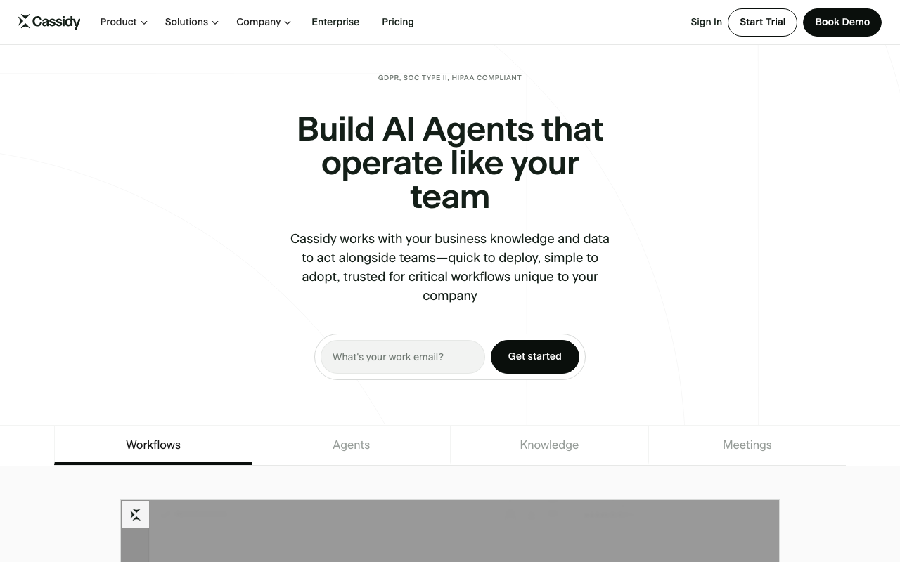 Cassidy AI homepage