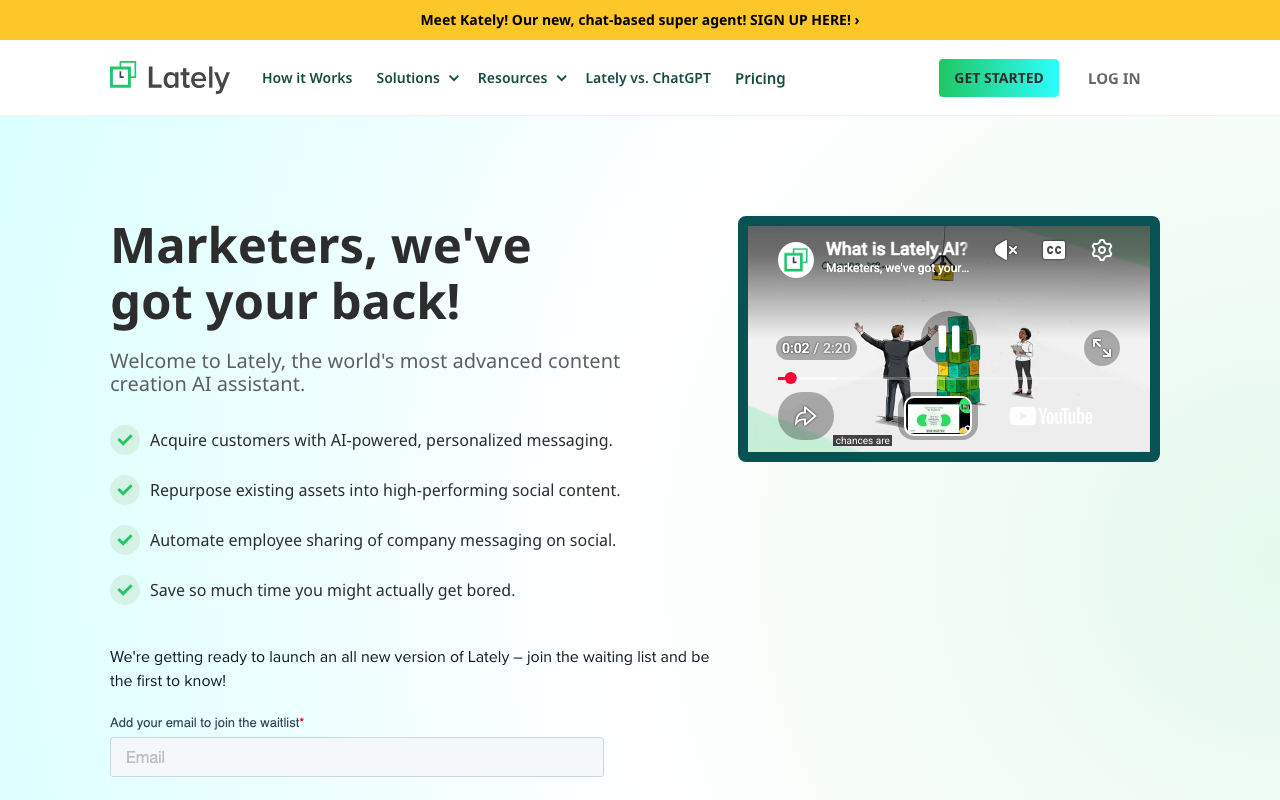 Lately homepage